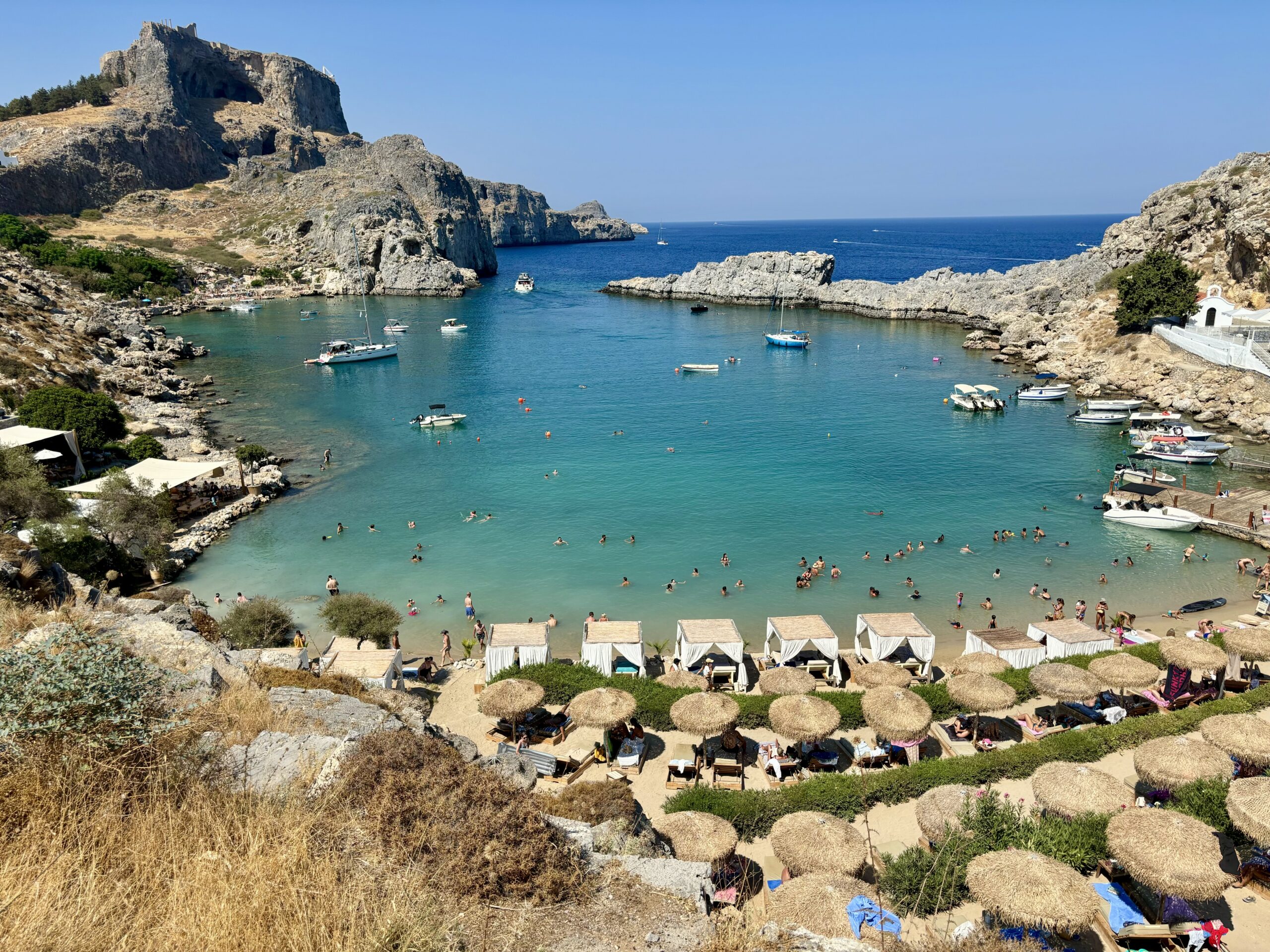 A visit to St. Pauls Bay Lindos without a car in Rhodes 